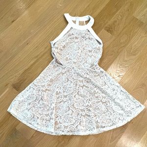 White lace mini dress